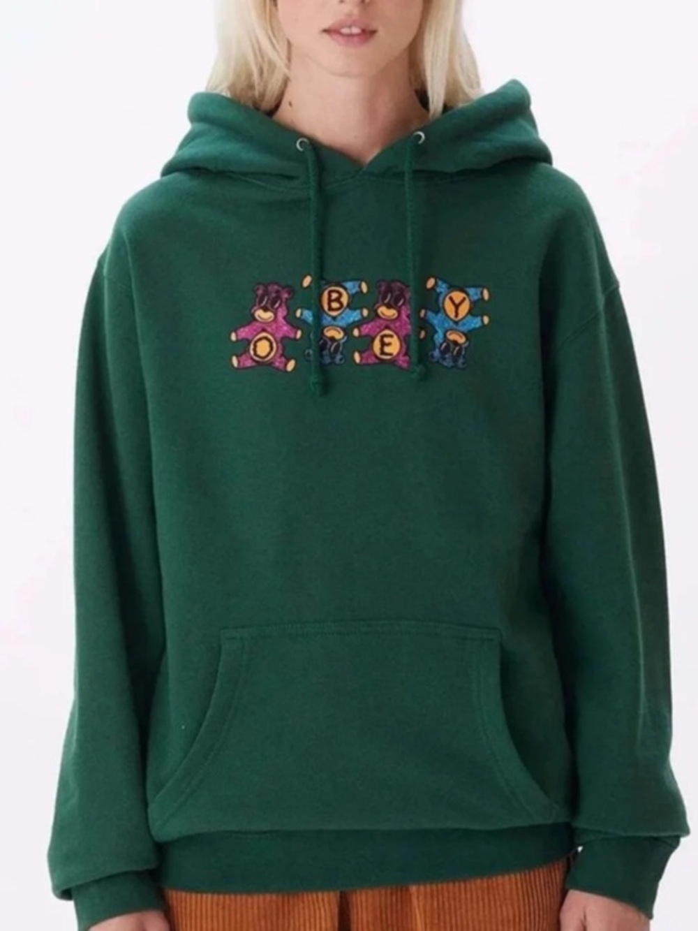 Obey Forest dark Green  Hoodie  Circus Bears
Pullover Hoodie sweatshirt  S